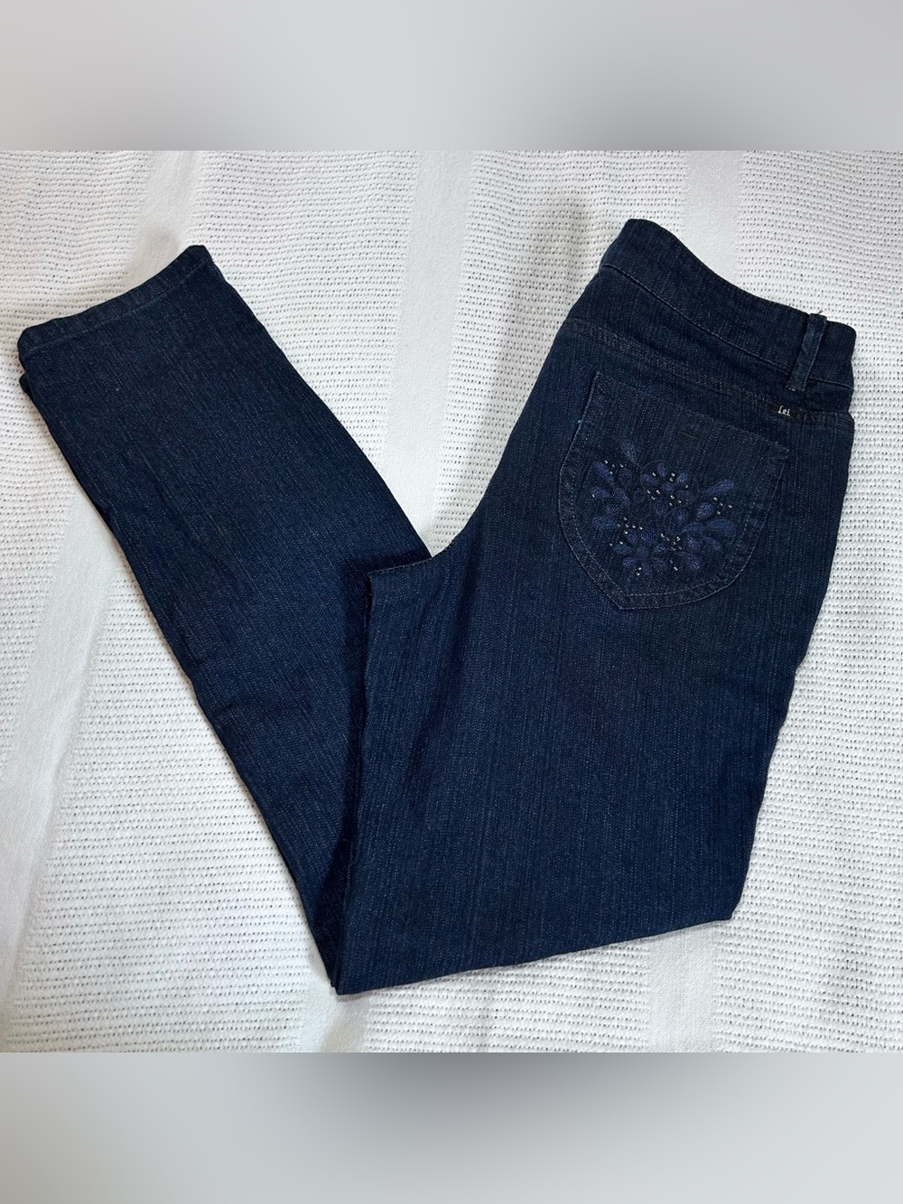 New L.e.i. Ashley Low Rise Skinny Embellished Dark Jean Junior 15